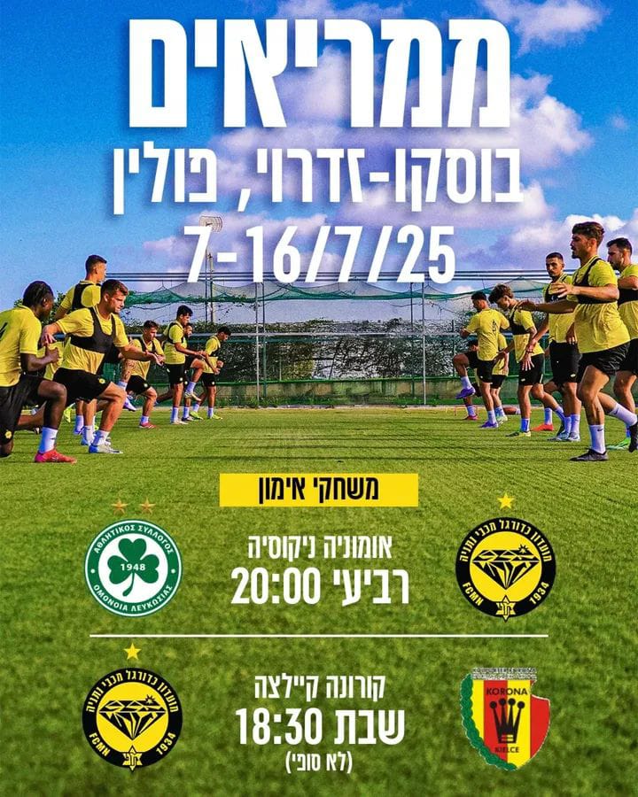 מחנה האימונים בפולין. צילום: דף הפייסבוק הרשמי של מכבי נתניה.