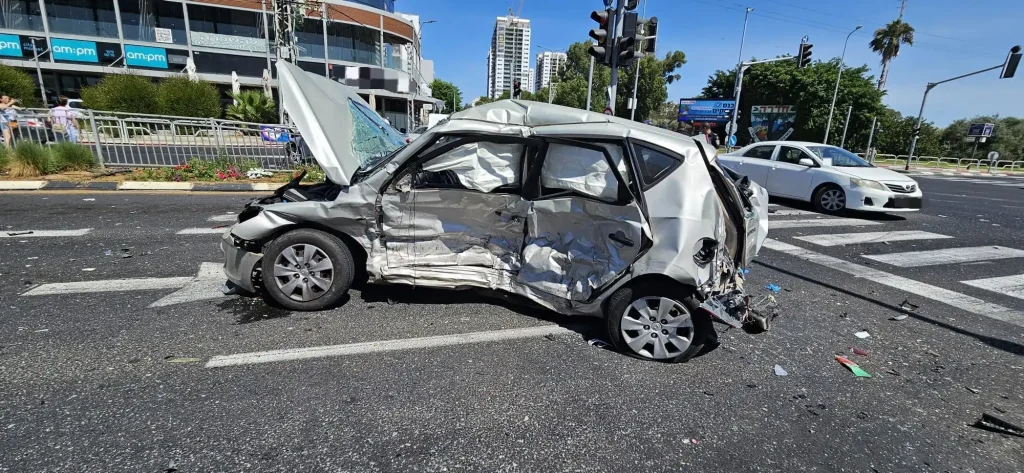 צילום רכב מזירת התאונה התאונה