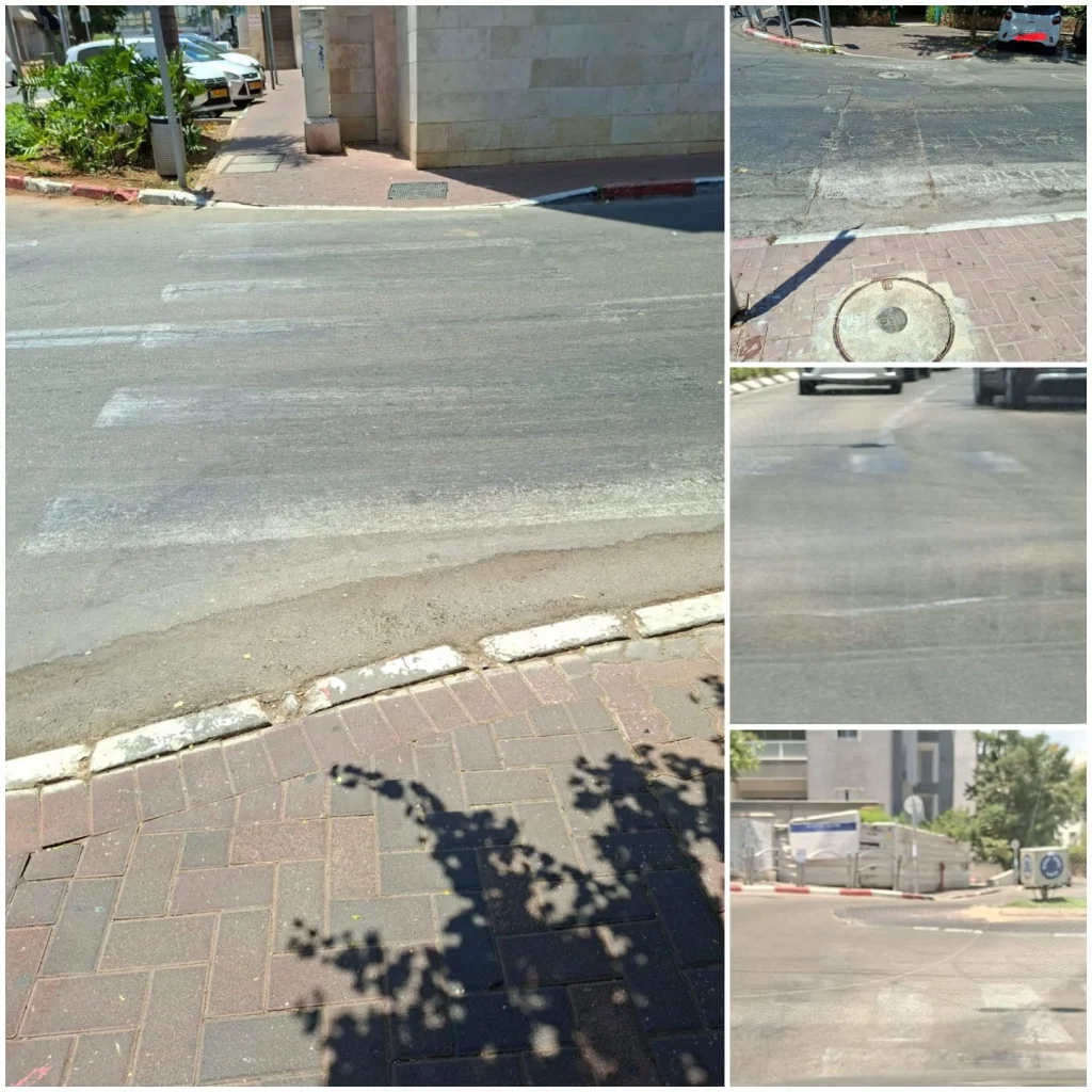 צילום של מעברי החצייה הדהויים