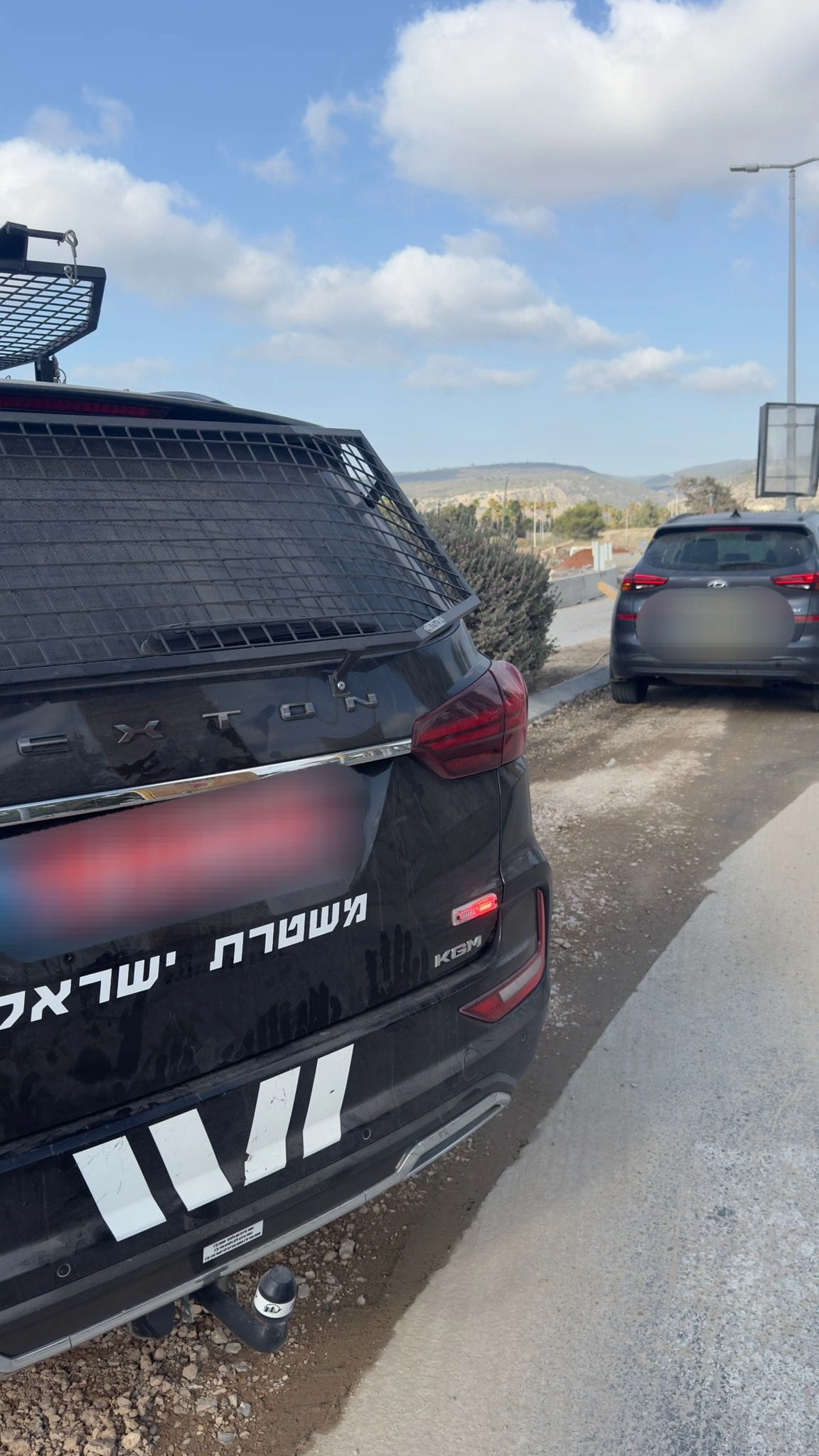צילום הניידת במקום האירוע