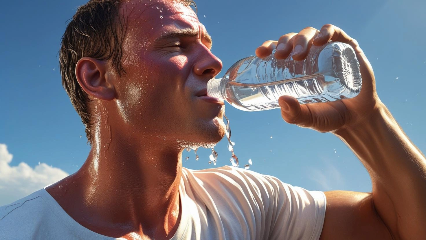 אילוסטרציה של גבר מזיע