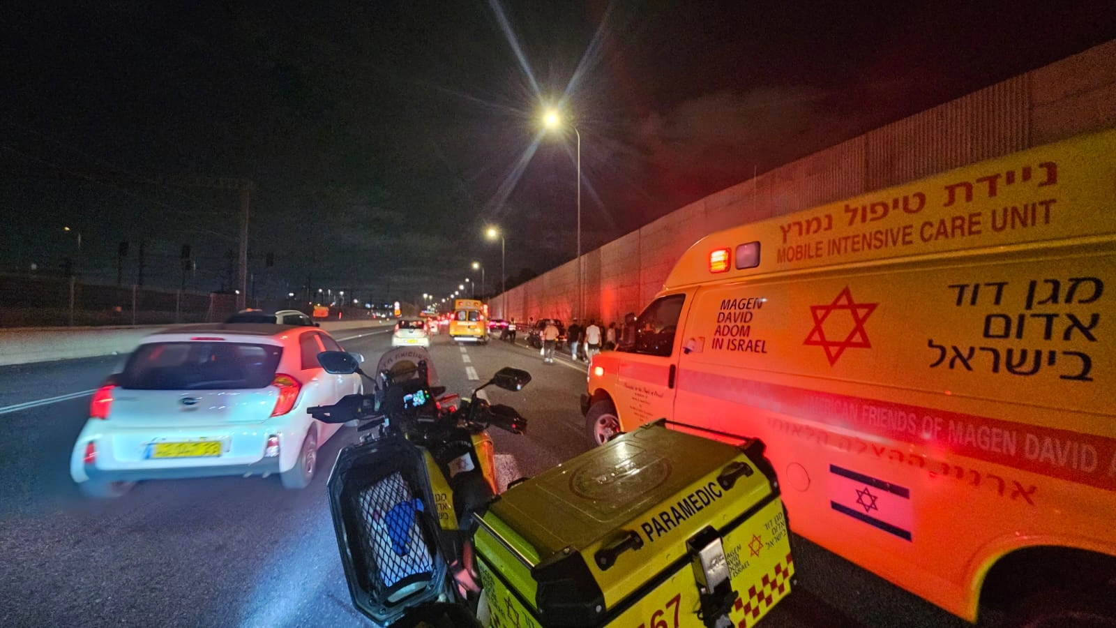 צילום אמבולנס בזירת התאונה