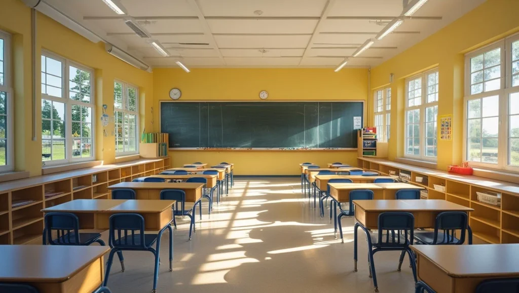 אילוסטרציה של כיתת לימוד ריקה