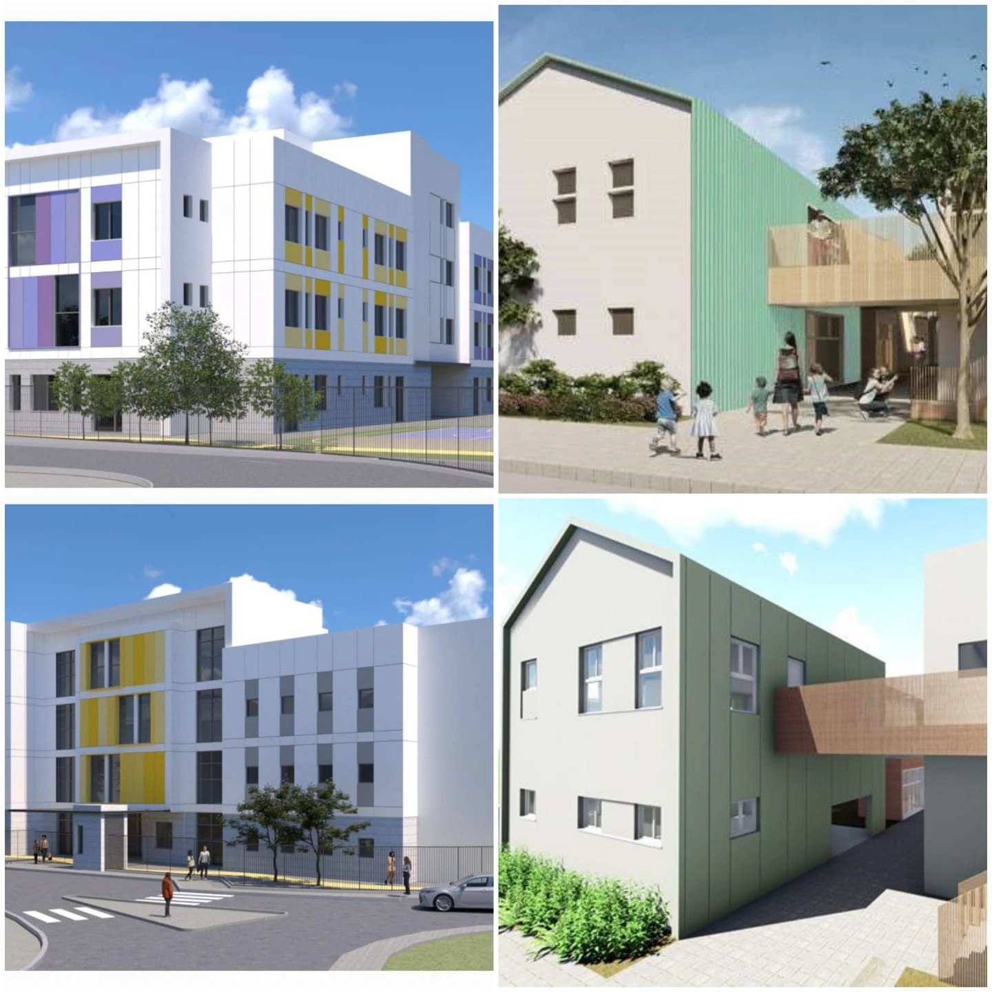 הדמיות של מתחם חינוך חדש ושל חטיבת איתן