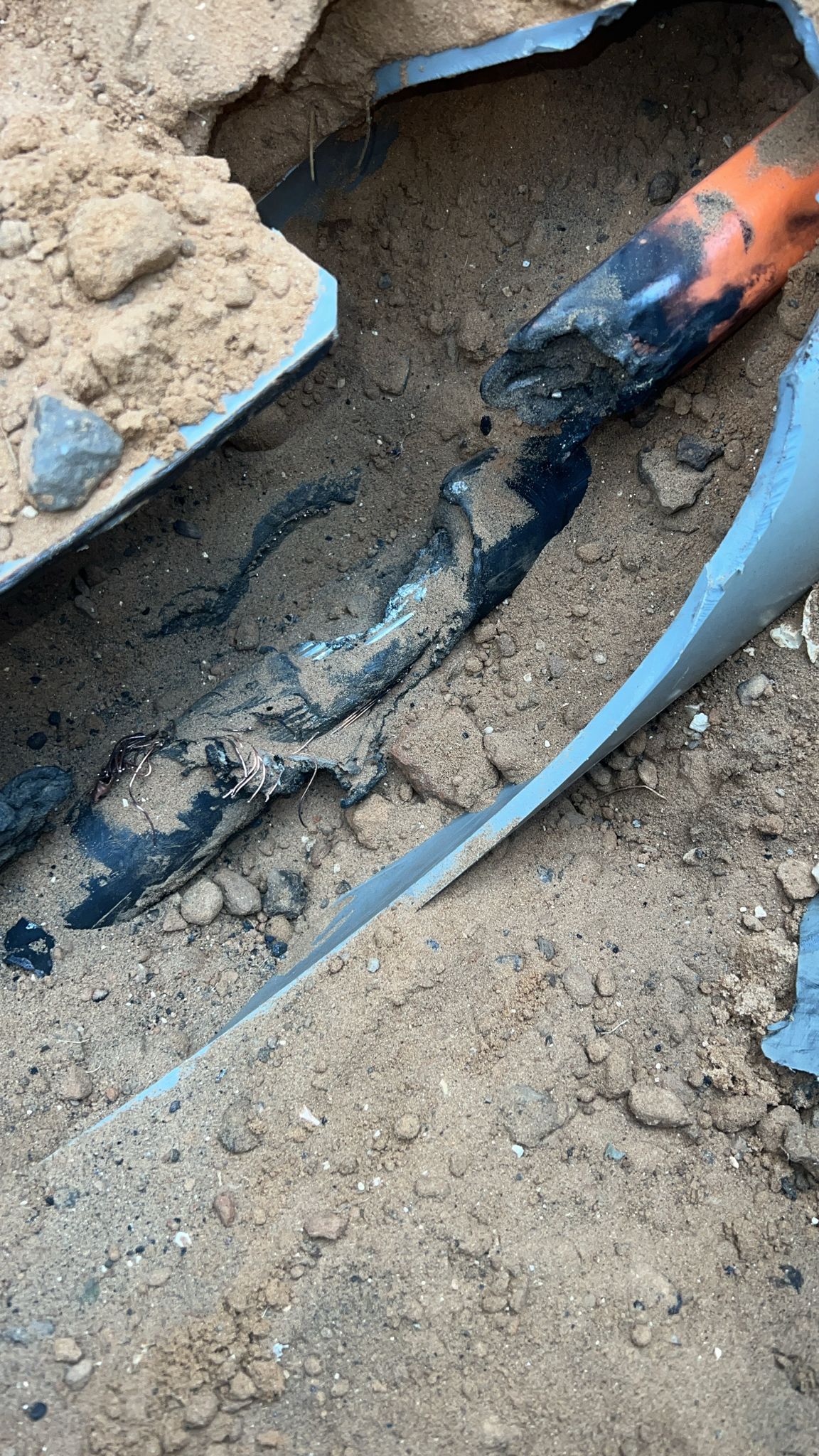 צילום התשתית שנפגעה בחפירה