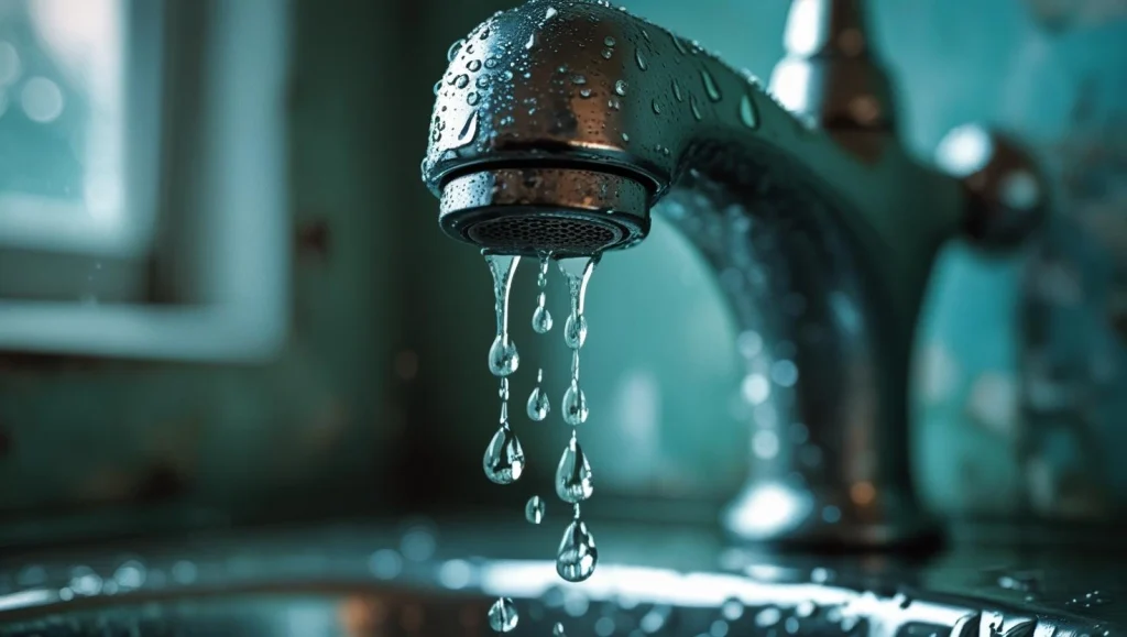 תמונה של ברז מים מטפטף