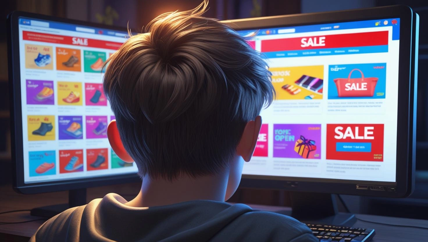 אילוסטרציה נער מול מחשב