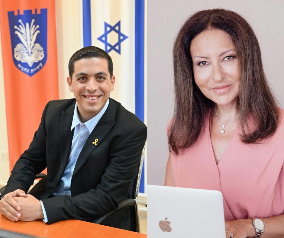 תמונה מפוצלת של חבר המועצה שליו אלגאלי ואירנה ליפשיץ