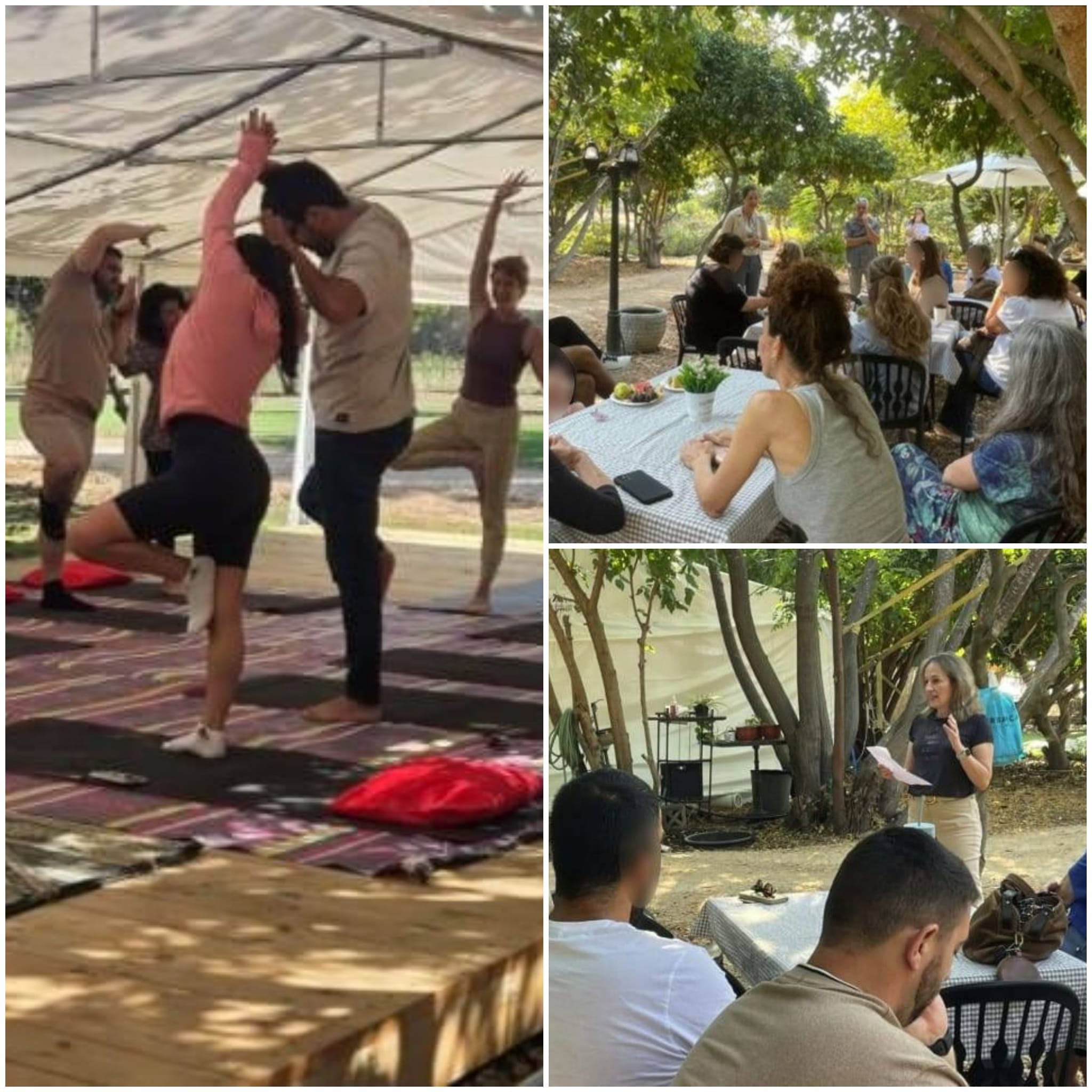 קולאז תמונות מהמפגש עם משפחות המילואימניקים