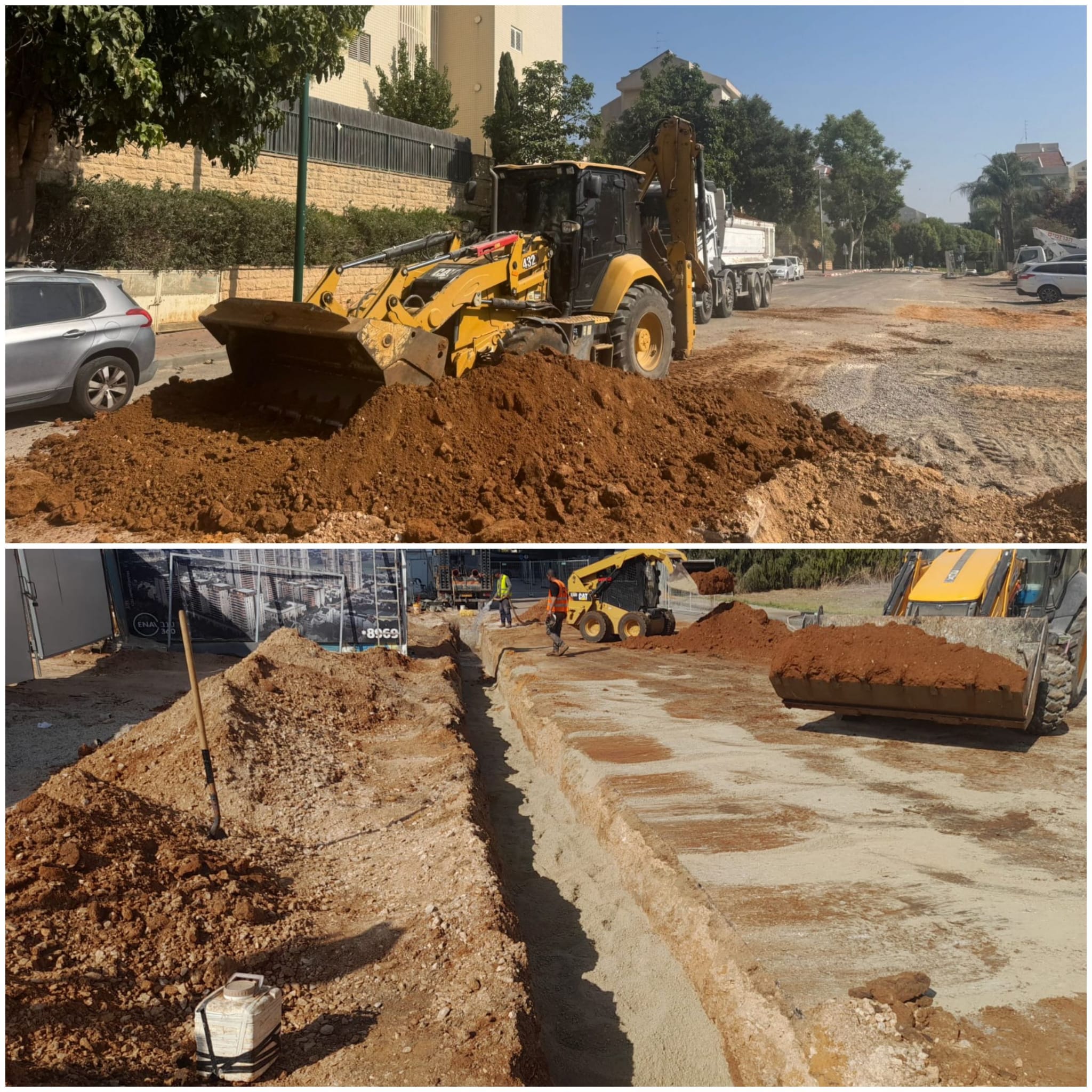 צילום דחפור מבצע עבודות