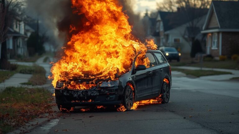 רכב עולה באש
