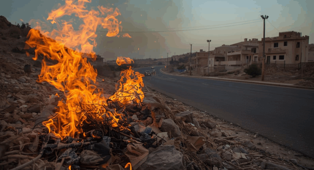 שריפת פסולת באזור ואדי ערה