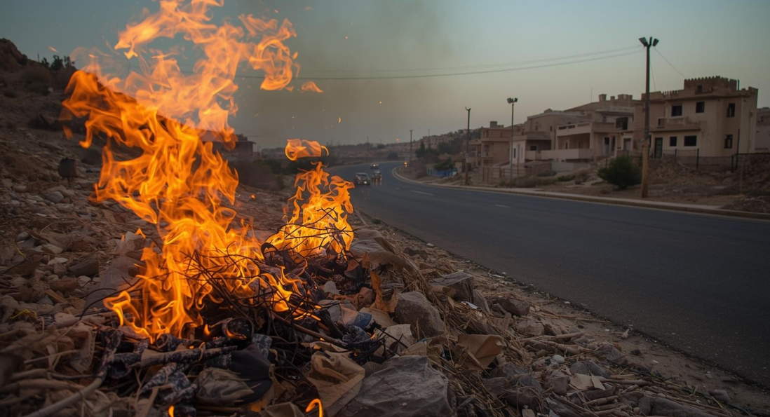 שריפת פסולת באזור ואדי ערה