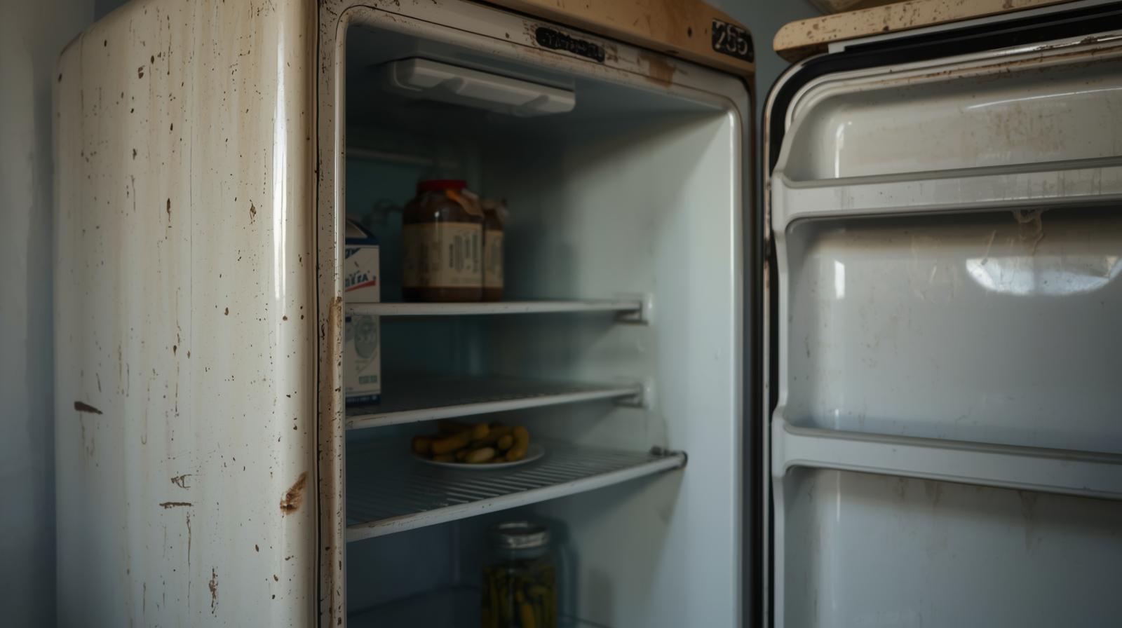 מקרר מטונף וריק