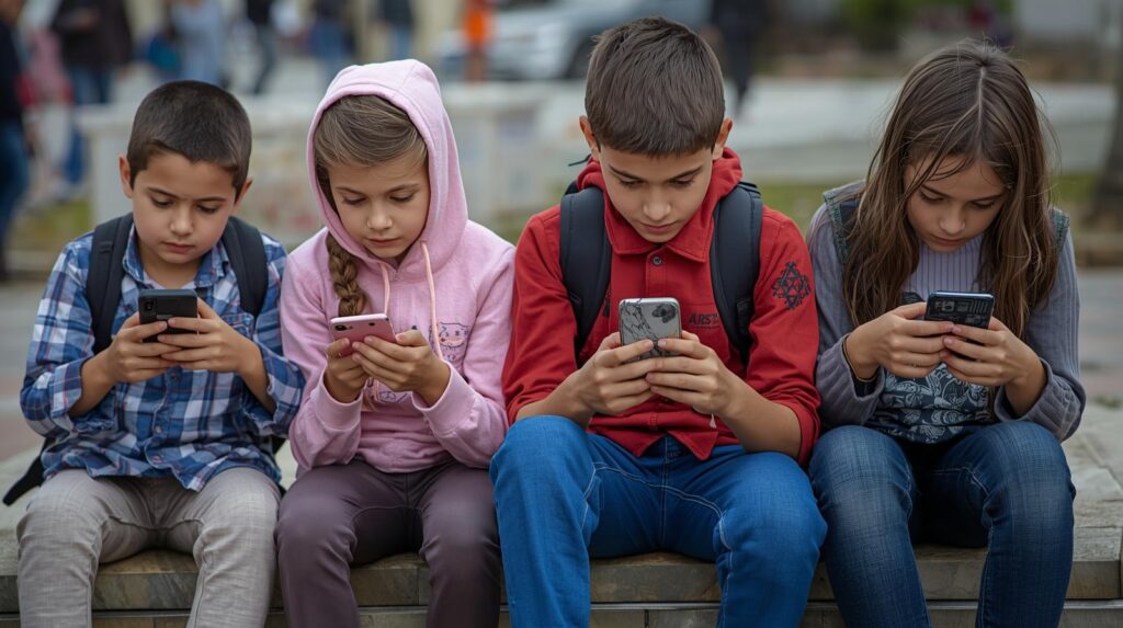 ילדים בטלפונים