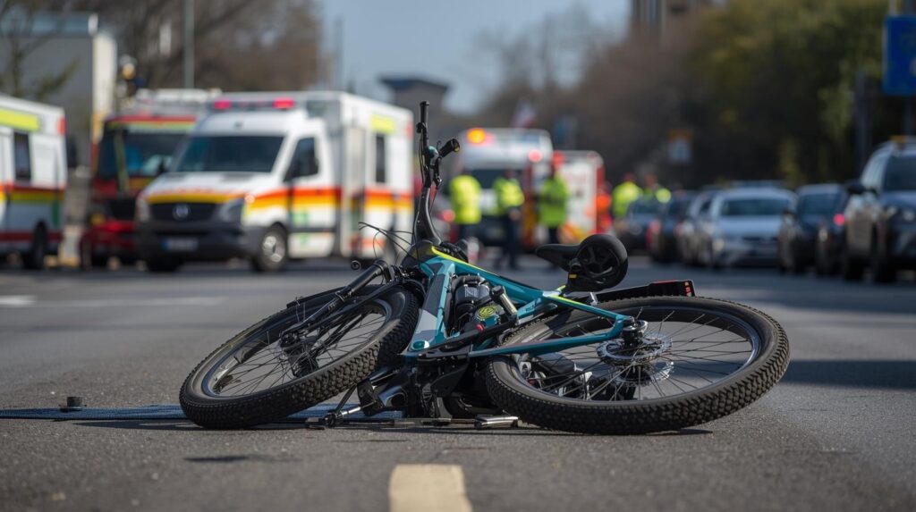 אופניים שרועות על הכביש