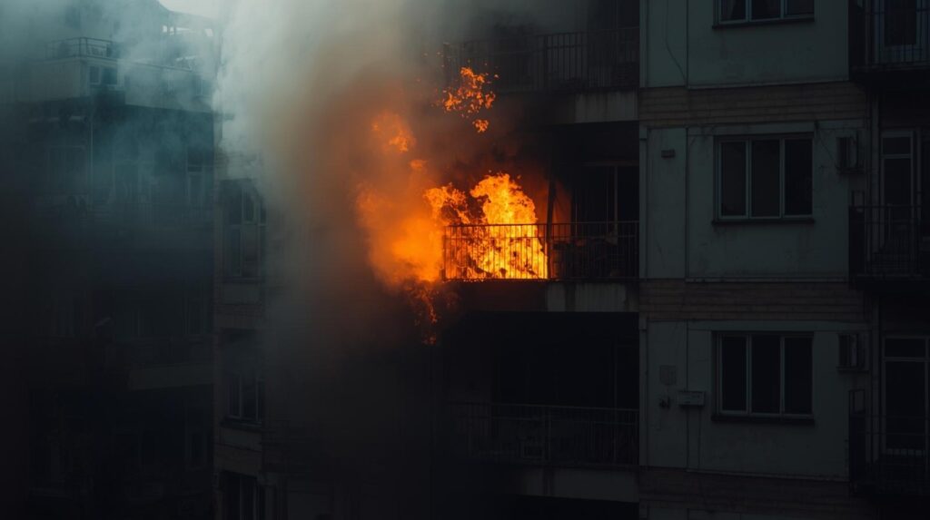 דירה עולה באש
