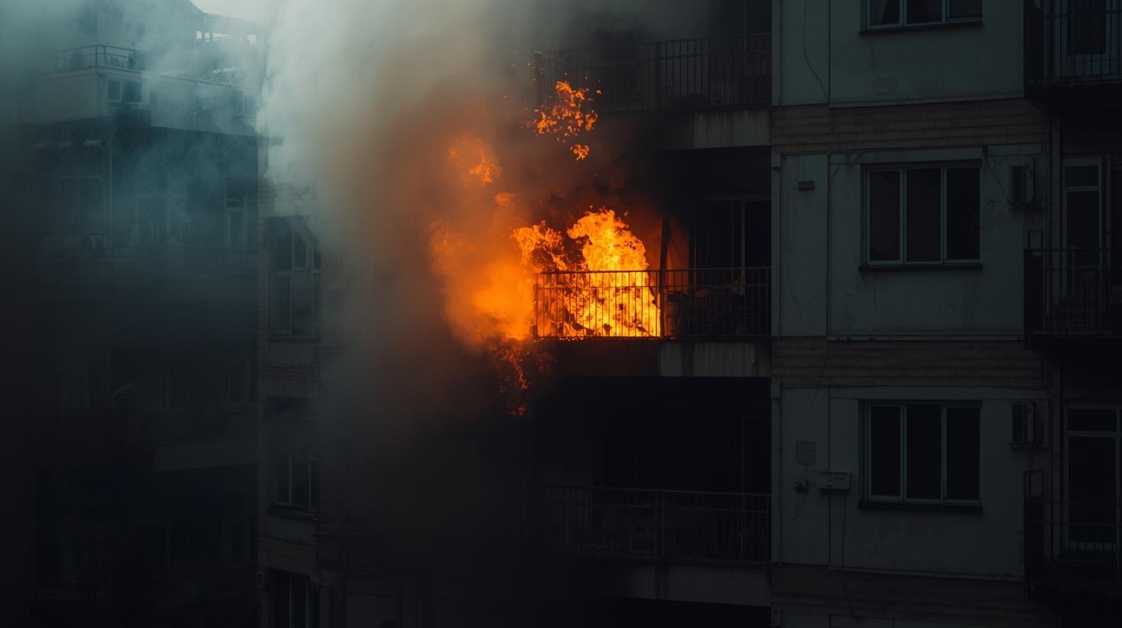 דירה עולה באש