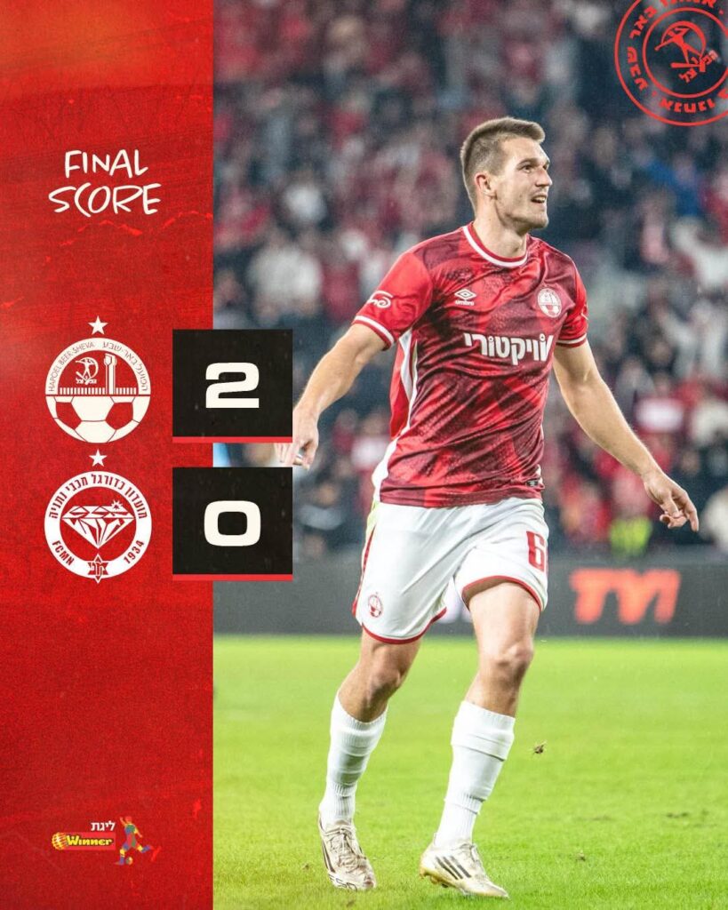 הפסד צפוי. צילום: דף הפייסבוק הרשמי של הפועל באר שבע.