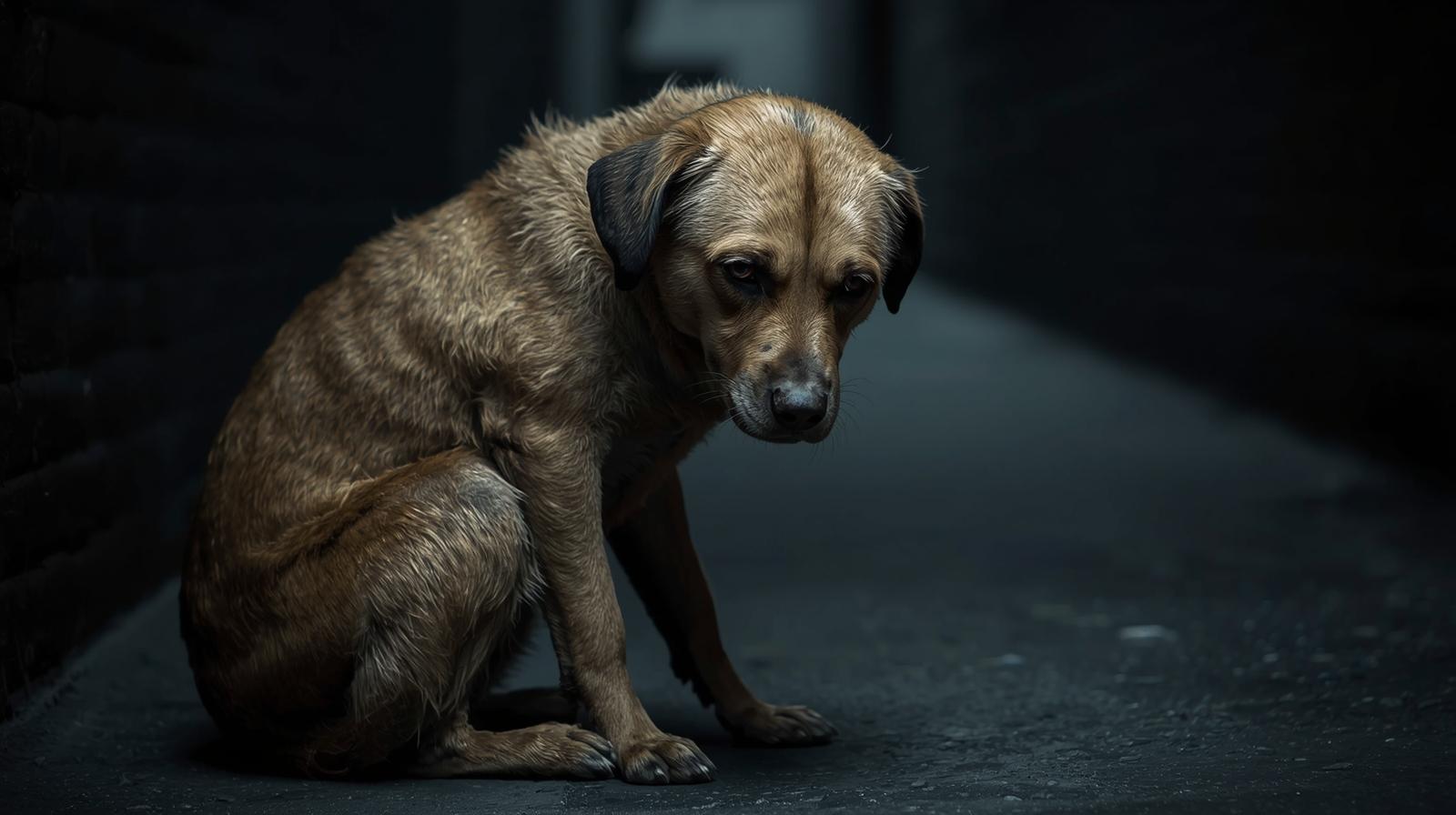 כלב עצוב ונטוש