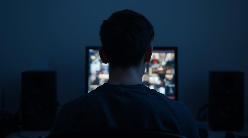 צעיר מול מחשב