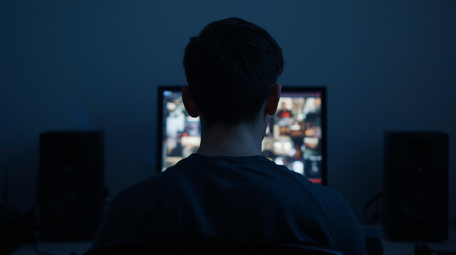 צעיר מול מחשב