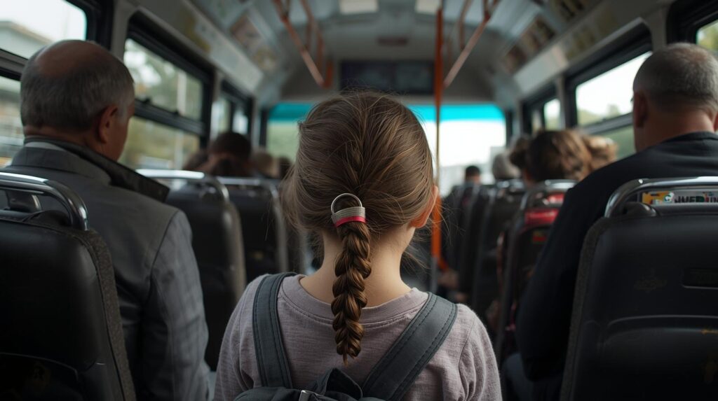 ילדה באוטובוס