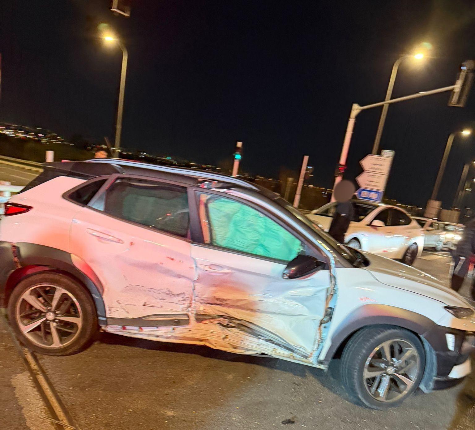 רכב לאחר תאונה בכפר סבא