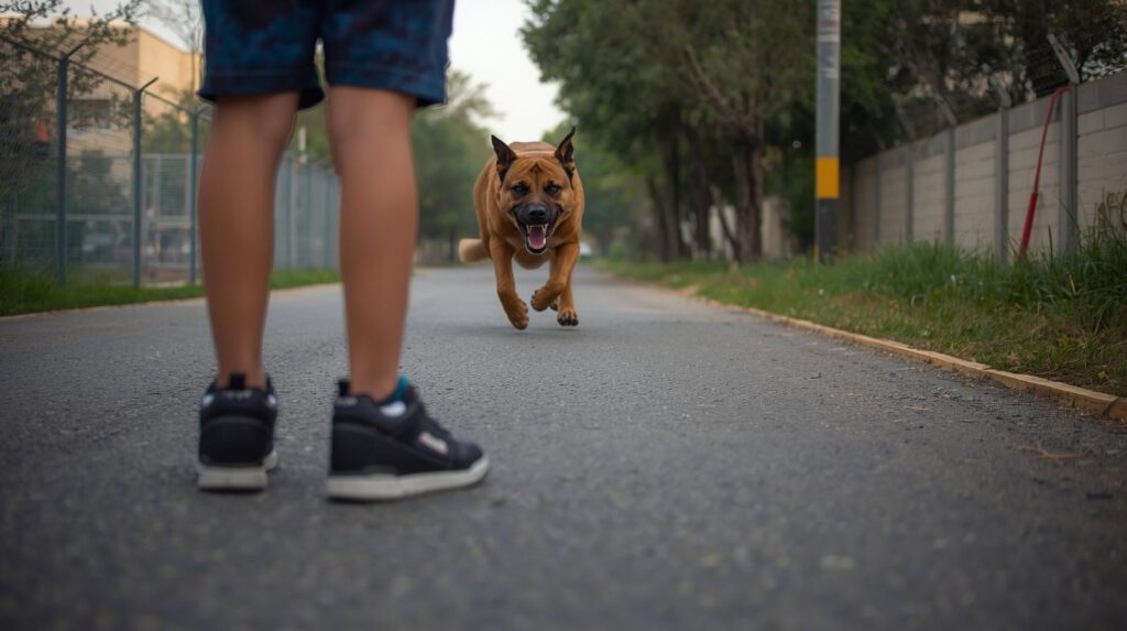כלב מנסה לתקוף