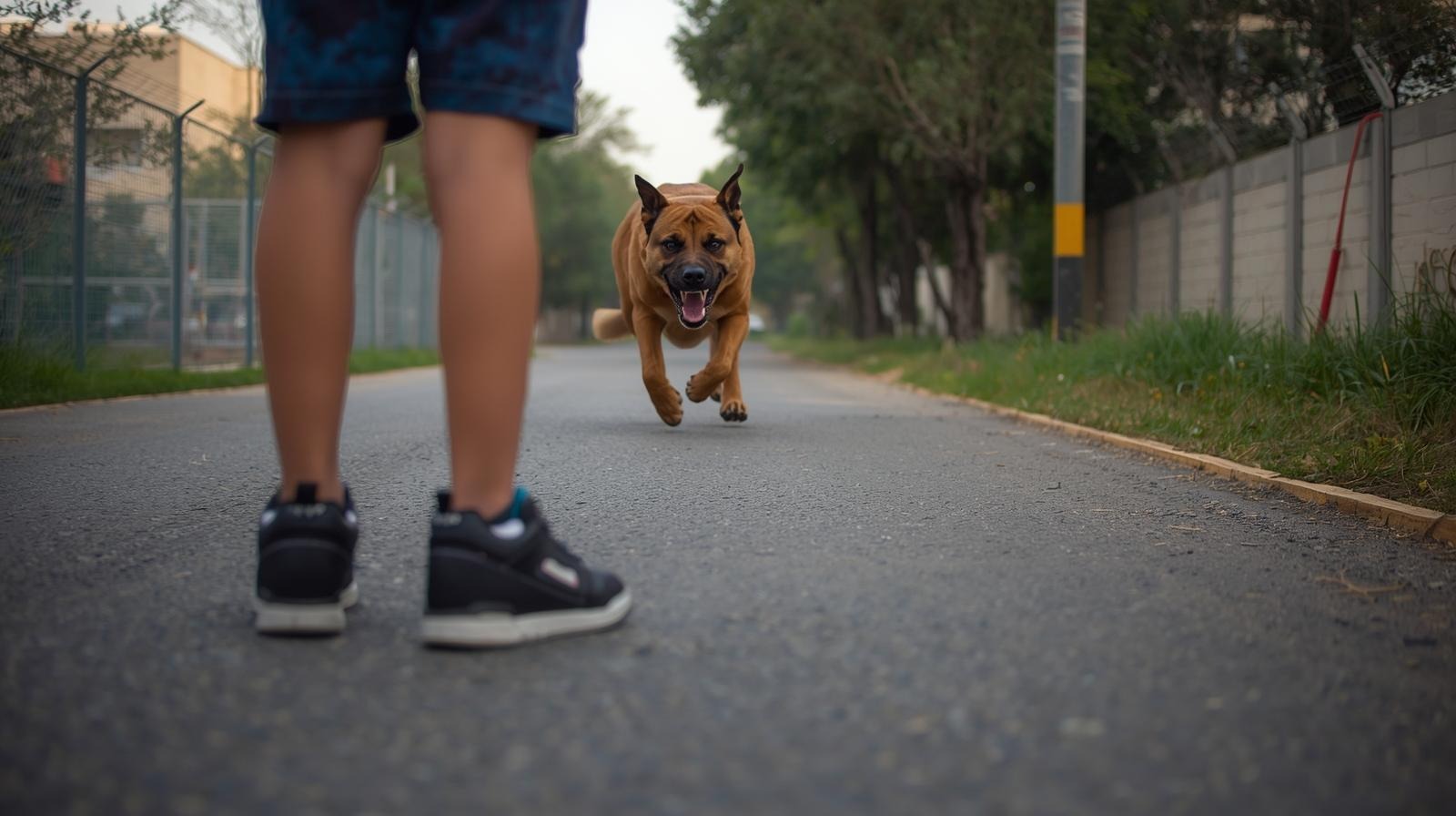 כלב מנסה לתקוף