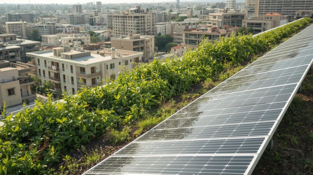 אילוסטרציה. גגות ירוקים