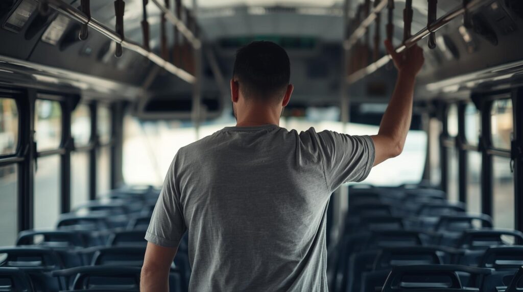 גבר באוטובוס