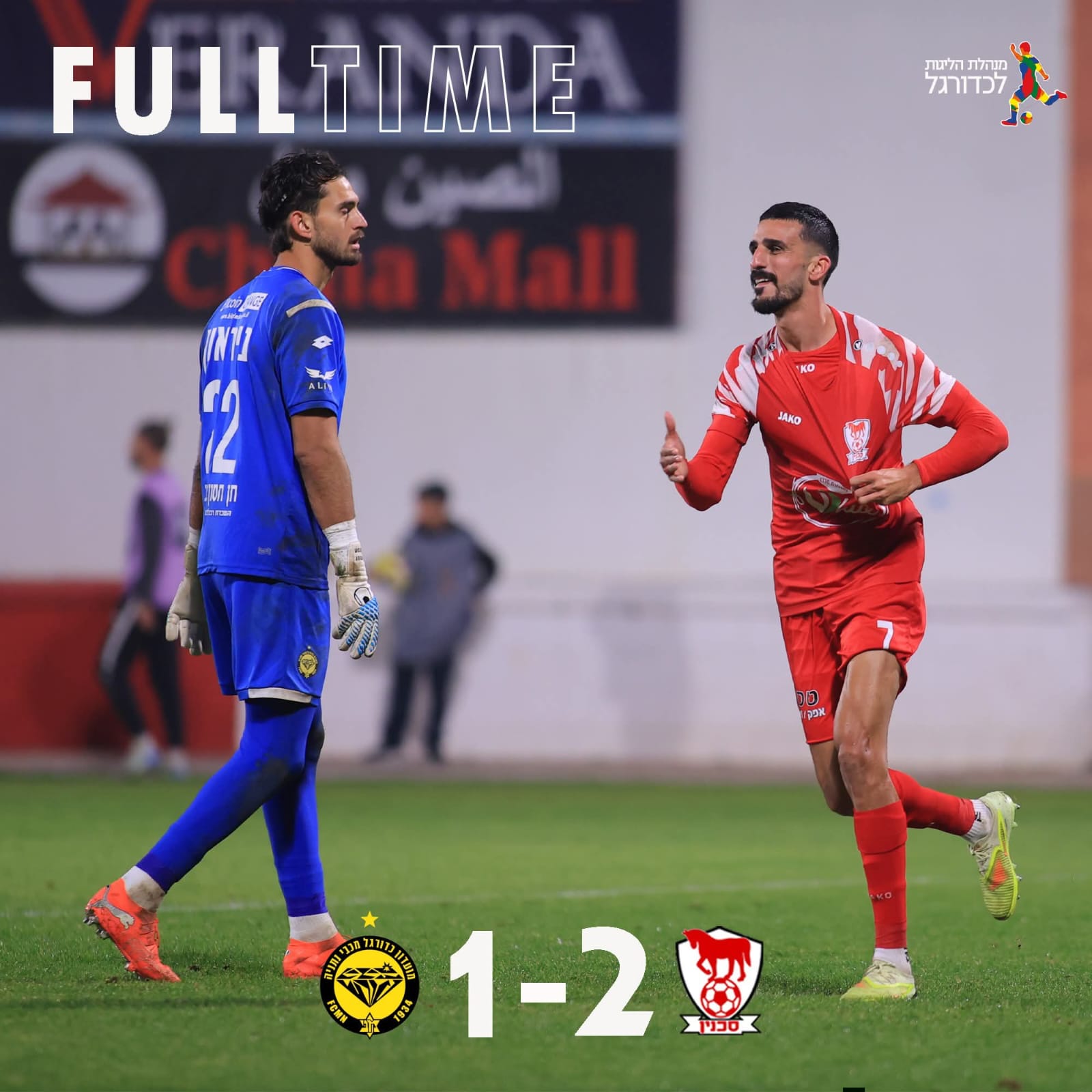 הפסד למכבי נתניה. צילום: דף הפייסבוק הרשמי של בני סכנין.