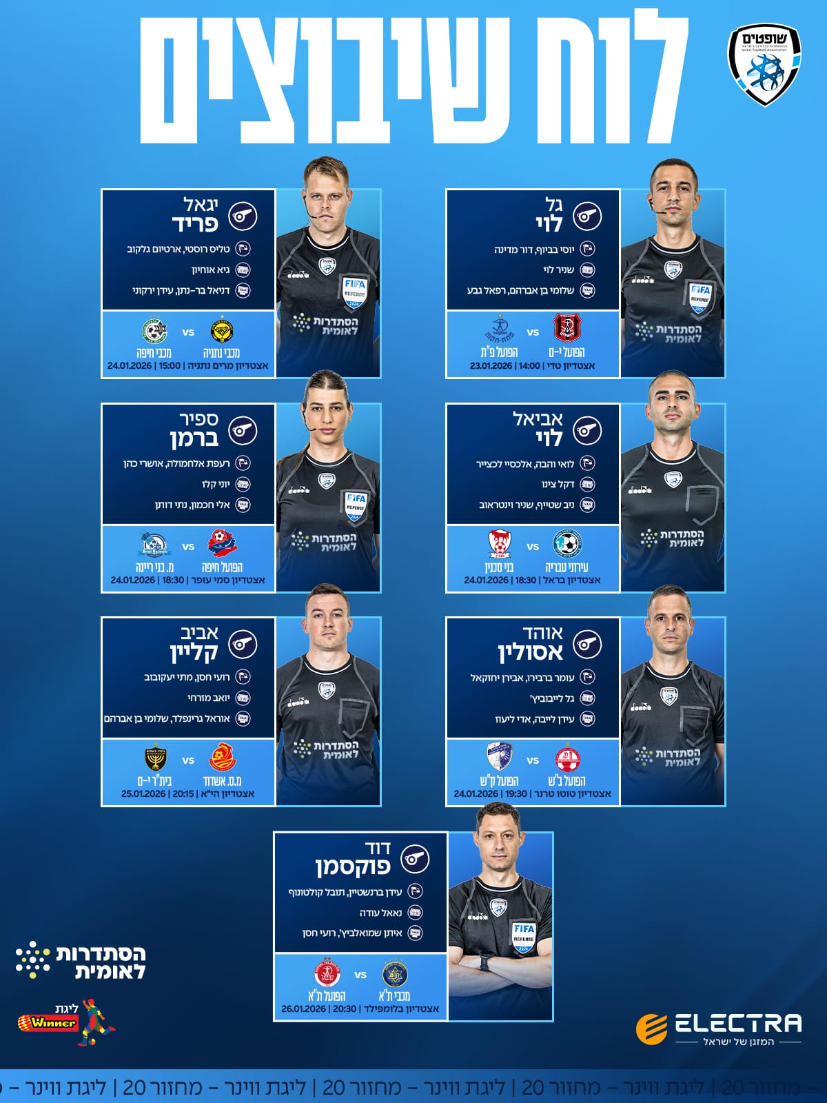 מי צוותי השיפוט של מחזור 20. צילום: איגוד השופטים