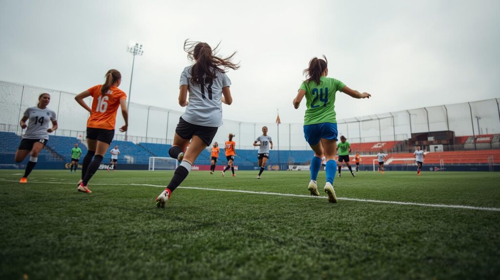 נשים משחקות כדורגל