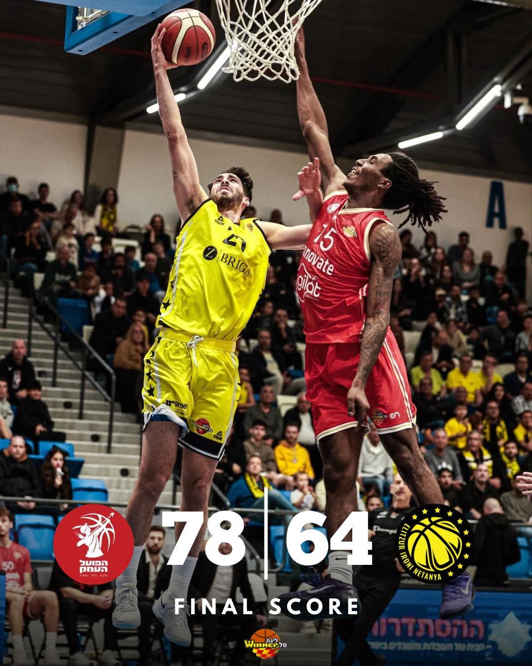 הפסד לנתניה. צילום: דף הפייסבוק הרשמי של אליצור נתניה.